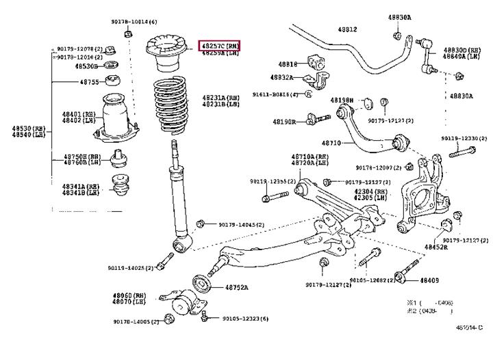 Spring cap Toyota OPA: 4825732080 Toyota Suspension spring plate rear