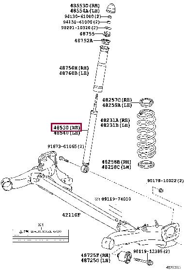Toyota 48530-74040 ABSORBER ASSY, 4853074040 4853074040 Toyota ABSORBER ASSY,