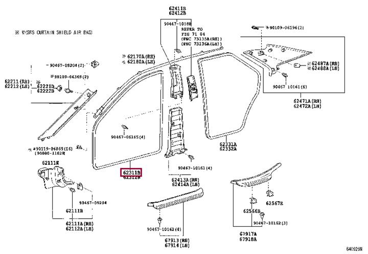 6231133050B1 Toyota Door seal