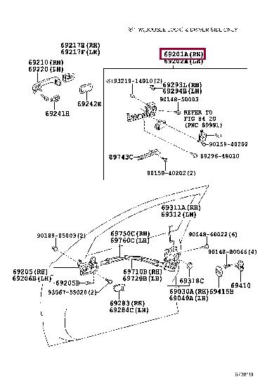 6920130040 Toyota Door handle housing