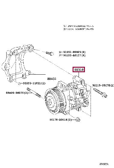 Toyota 883100R010 A/C Compressor Pulley 883100R010 883100R010 Toyota A/C Compressor Pulley