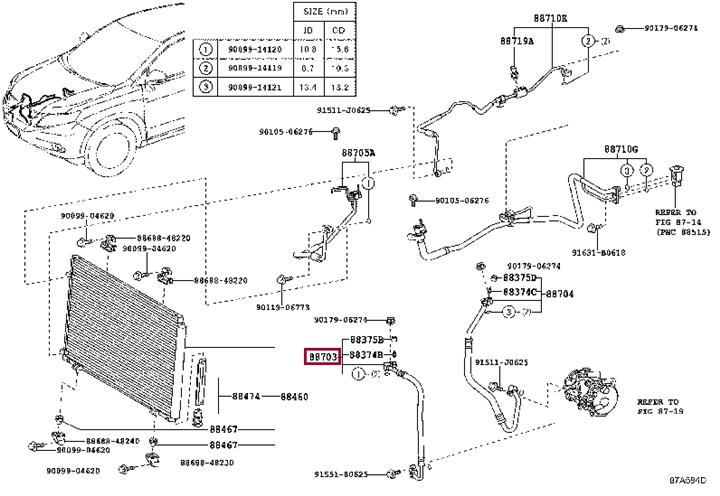8870348180 Toyota Coolant pipe