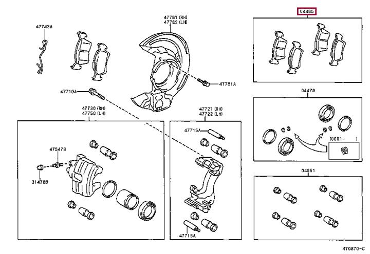 Toyota 04465-05080 Brake Pad Set, disc brake 0446505080