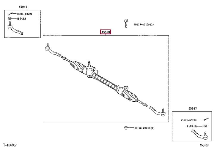 Toyota 45500-0H020 Tie rod end 455000H020 455000H020 Toyota Tie rod end