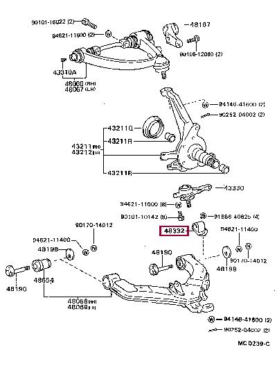 Toyota 48331-28020 Rubber buffer, suspension 4833128020