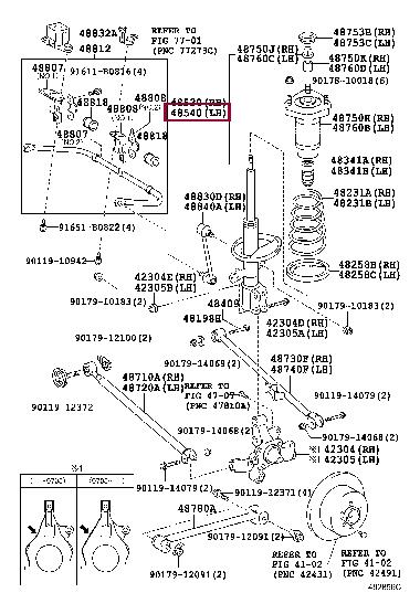 Toyota 48540-49265 Auto part 4854049265