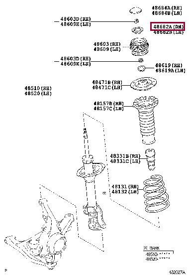 Toyota 48682-52040 Strut bearing with bearing kit 4868252040
