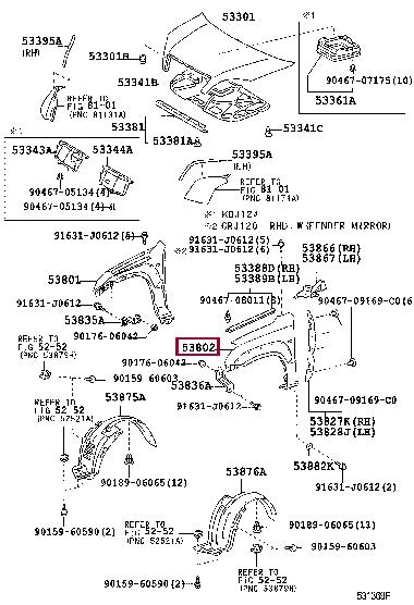 538026A180 Toyota Wing