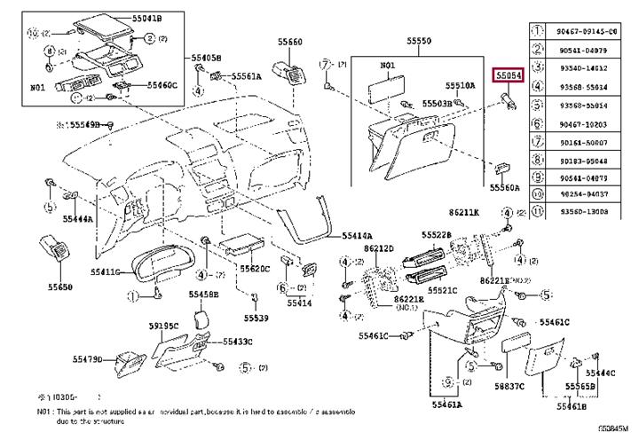 5505422030 Toyota STOPPER SUB-ASSY,