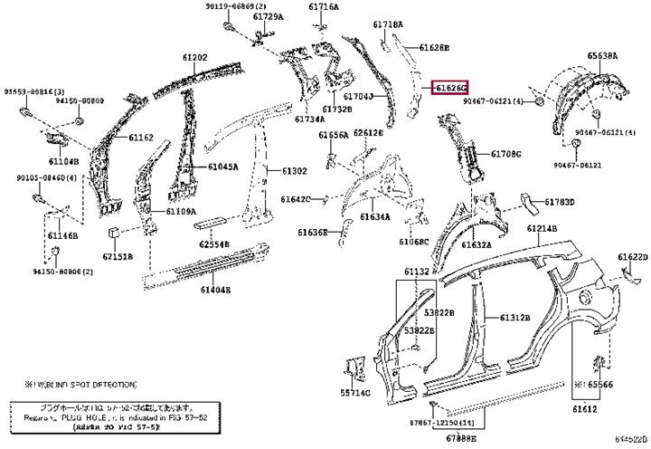 6162642050 Toyota EXTENSION, QUARTER P