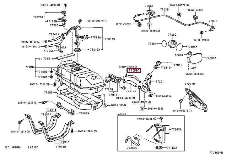 7725960190 Toyota Hose, fuel system pressure tester