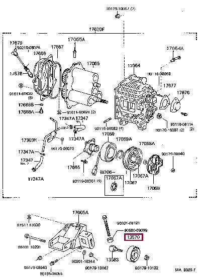 1357016010 Toyota Bypass roller