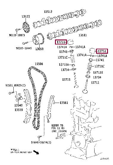 Toyota 13751-46270 Lifter-valve 1375146270