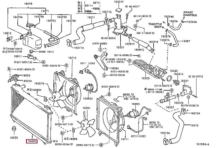 1640020161 Toyota Engine cooling radiator