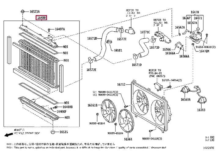 Car radiator Lexus: 1640050350 Toyota Engine cooling radiator
