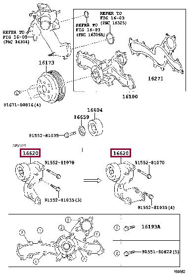 Toyota 16620-31030 V-ribbed belt tensioner (drive) roller 1662031030