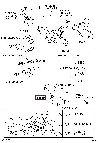 Toyota 16620-31080 TENSIONER ASSY V-RI 1662031080 1662031080 Toyota TENSIONER ASSY V-RI