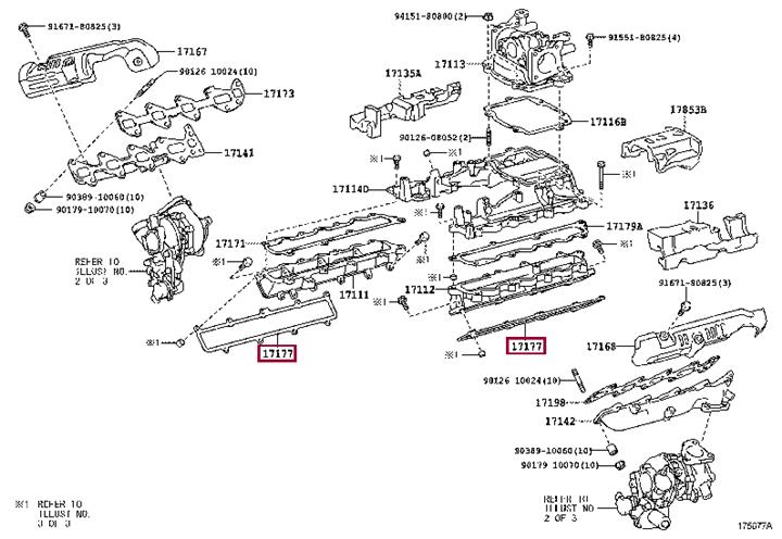 Toyota 17177-51011 Gasket, intake manifold 1717751011
