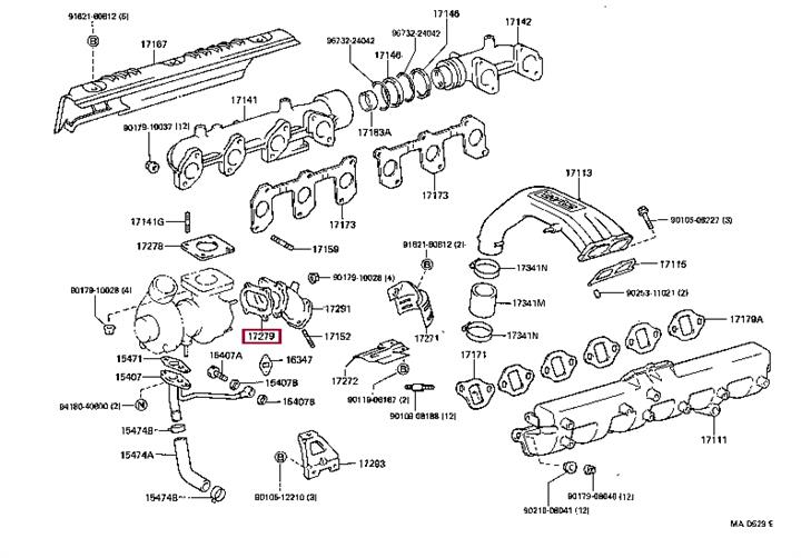 1727917020 Toyota Turbine gasket