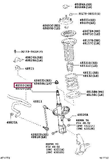 Toyota 48510-49685 Shock absorber assy 4851049685