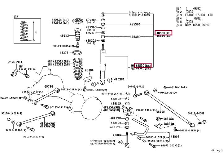 Toyota 48531-69735 Auto part 4853169735