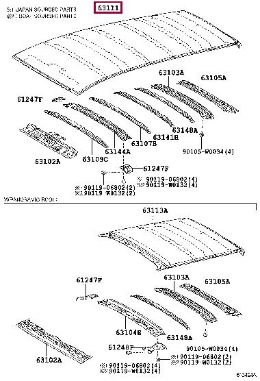 631110F100 Toyota Roof