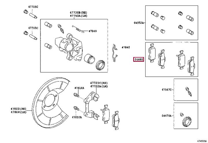 Toyota 04466-0D010 Brake pad set 044660D010 044660D010 Toyota Brake pad set