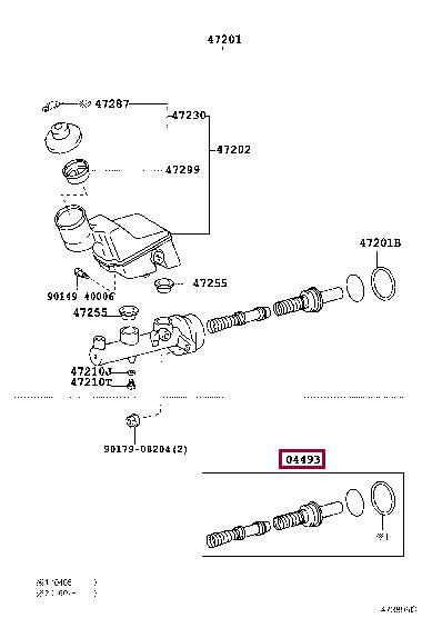 Toyota 04493-1A030 Cylinder kit, brake master 044931A030