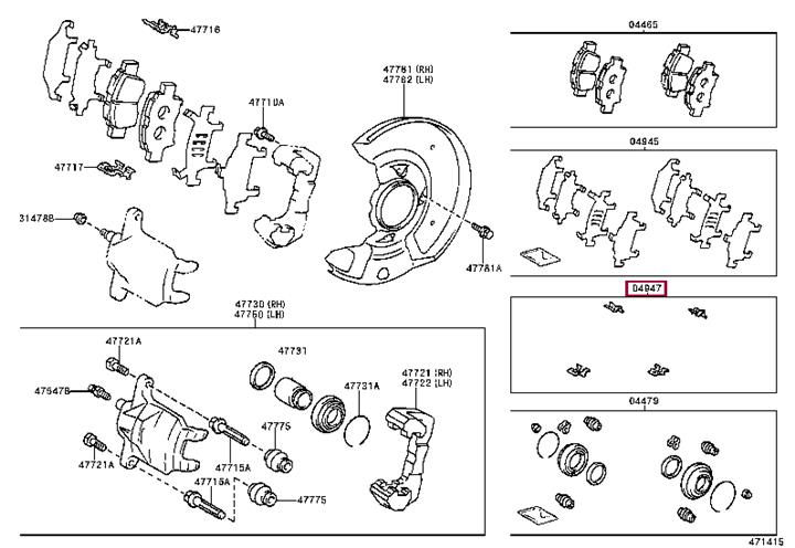 Toyota 04947-52020 Mounting kit brake pads 0494752020