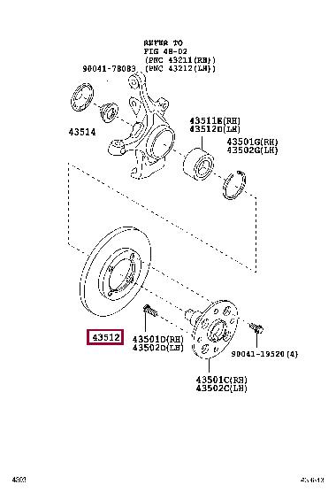 43512BZ190 Toyota Front brake disc