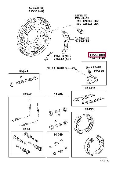 Toyota 47550-52011 Repair kit for brake cylinder 4755052011