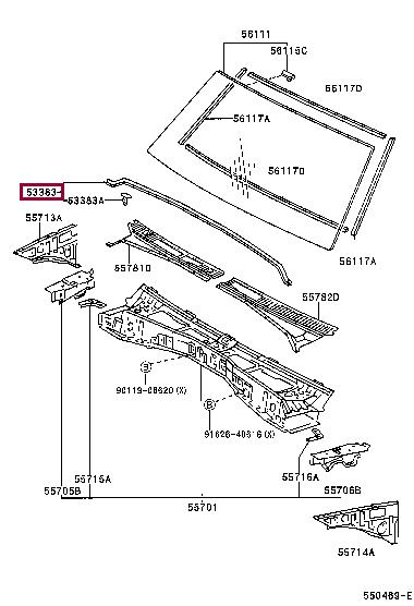 Hood seal Toyota 53383-60031