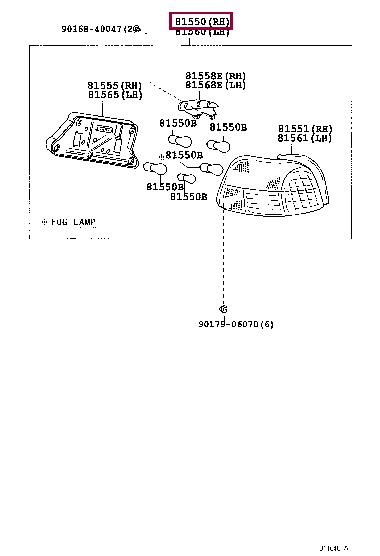 8155105050 Toyota Combination Rearlight