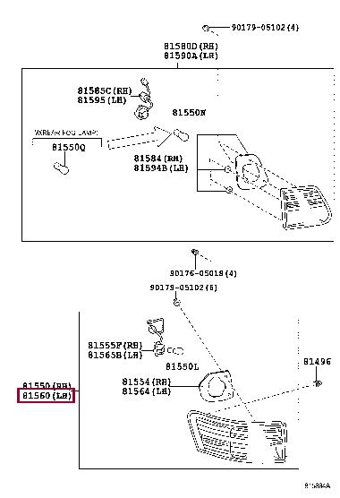 8156005290 Toyota Combination Rearlight