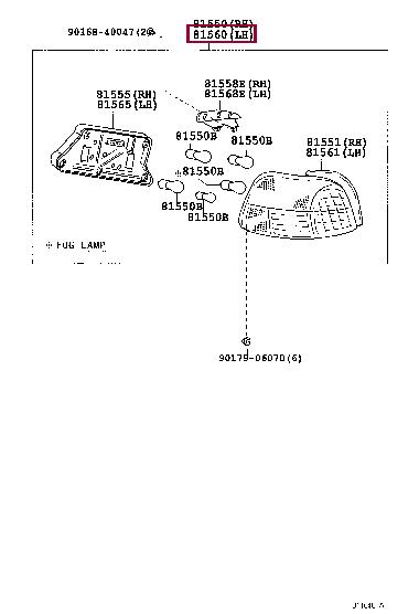 8156105060 Toyota Combination Rearlight