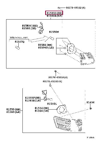 8158005140 Toyota Combination Rearlight