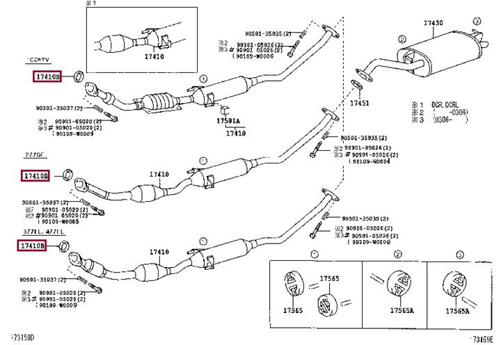 Toyota 17451-0G010 O-ring exhaust system 174510G010