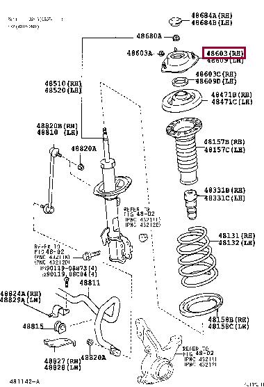 Toyota 48609-42012 Strut bearing with bearing kit 4860942012