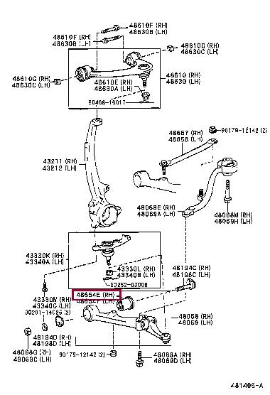 Toyota 48654-30060 BUSH, LWR ARM 4865430060 4865430060 Toyota BUSH, LWR ARM