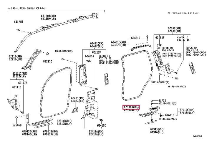 6233160081 Toyota Door seal