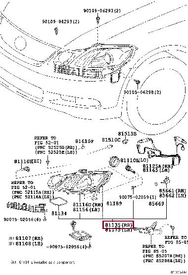 8114530B91 Toyota Headlamp