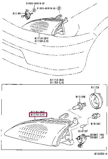 8117016630 Toyota Headlamp
