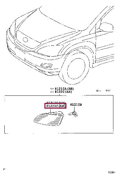 Toyota 81221-48021 Auto part 8122148021