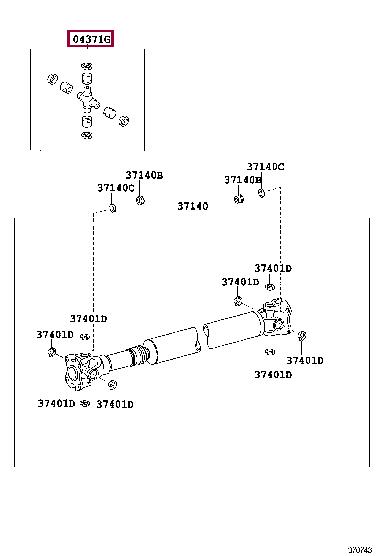 Toyota 04375-0C041 Joint, propeller shaft 043750C041