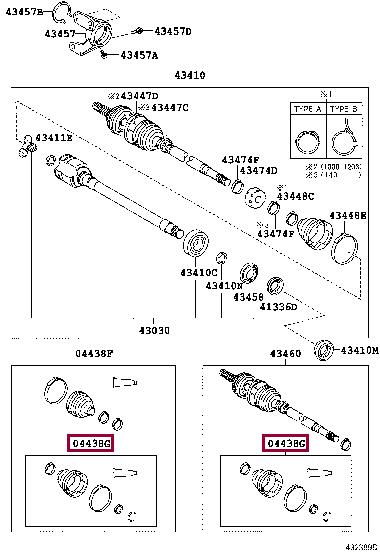 Toyota 04437-48140 Boot kit, front drive shaft inboard joint, rh 0443748140 0443748140 Toyota Boot kit, front drive shaft inboard joint, rh