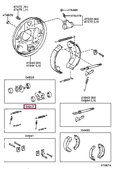 0494205020 Toyota Brake pad fitting kit