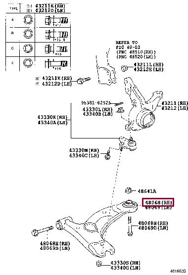 Toyota 48068-0F010 Track Control Arm 480680F010