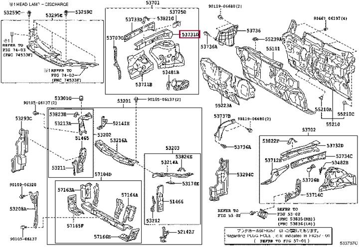 Toyota 53731-33090 MEMBER FR APRON TO 5373133090