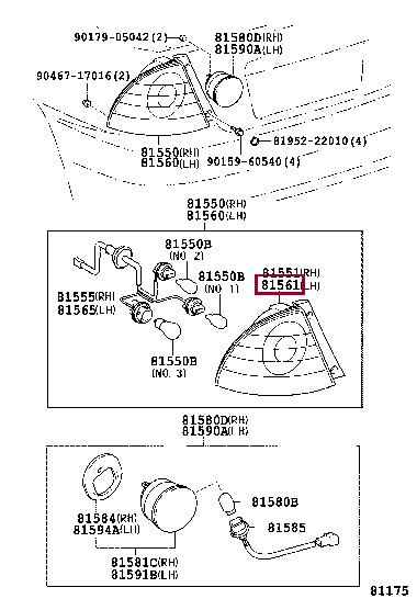 Toyota 81561-53012-B1 LENS&B0DY,RR 8156153012B1