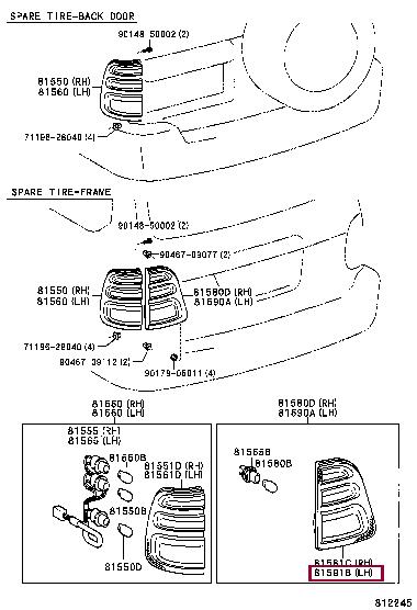 8159160171 Toyota LENS & BODY,